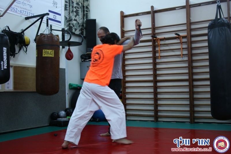 שיעור בו אורי בוסתן לימד הגנה על צד שלישי ועבודת סכין, ואורי וולף לימד את עקרונות השורין ריו קראטה ג'וטסו דרך בונקאי (יישום) של קאטה (תבנית)