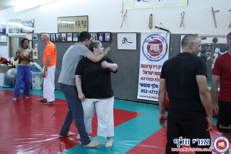 שיעור בו אורי בוסתן לימד הגנה על צד שלישי ועבודת סכין, ואורי וולף לימד את עקרונות השורין ריו קראטה ג'וטסו דרך בונקאי (יישום) של קאטה (תבנית)