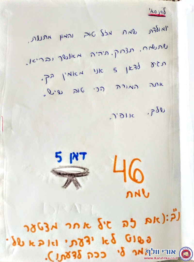 ברכות ומכתבים שקיבלתי מתלמידים במהלך השנים