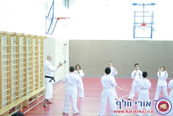 שיעורי קראטה לילדים בבית ספר ויצמן שביפו. האימונים מתקיימים בחסות עמותת בודו למען השלום.