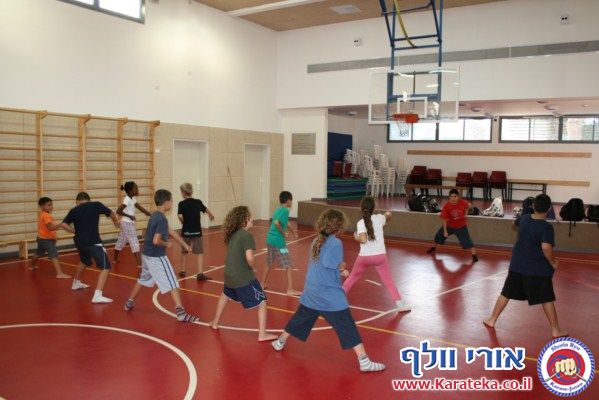 שיעורי קראטה לילדים בבית ספר ויצמן שביפו. האימונים מתקיימים בחסות עמותת בודו למען השלום.