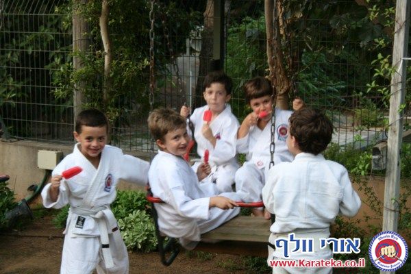 בסוף שנת אימונים מפרכת התקיים אימון סוף שנה בגינה, בנוכחות ההורים. הילדים גיל 4.5-6 הדגימו יכולות מרשימות! החל מיכולות פיסיות, ועד ליכולות טכניות ויכולות ריכוז גבוהות. בסוף האימון התקיימה תחרות קאטות.