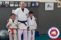 תלמידי דוג'ו חצור אשדוד / גן יבנה / בצרון / נווה מבטח / בני עייש מקבלים את החגורה הכתומה. קראטה לילד